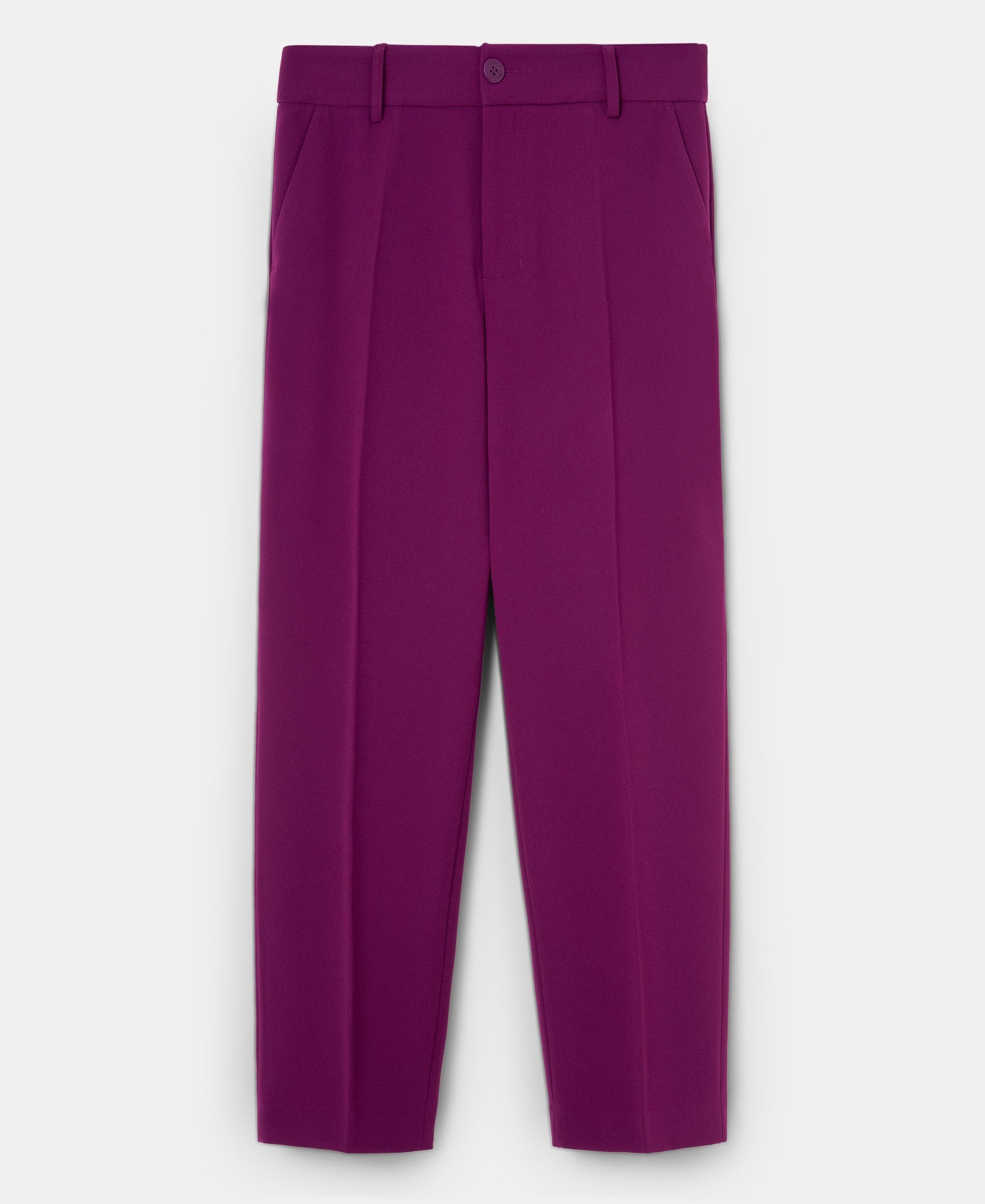 Red Bougainvillea Ankle-Length Straight Trousers