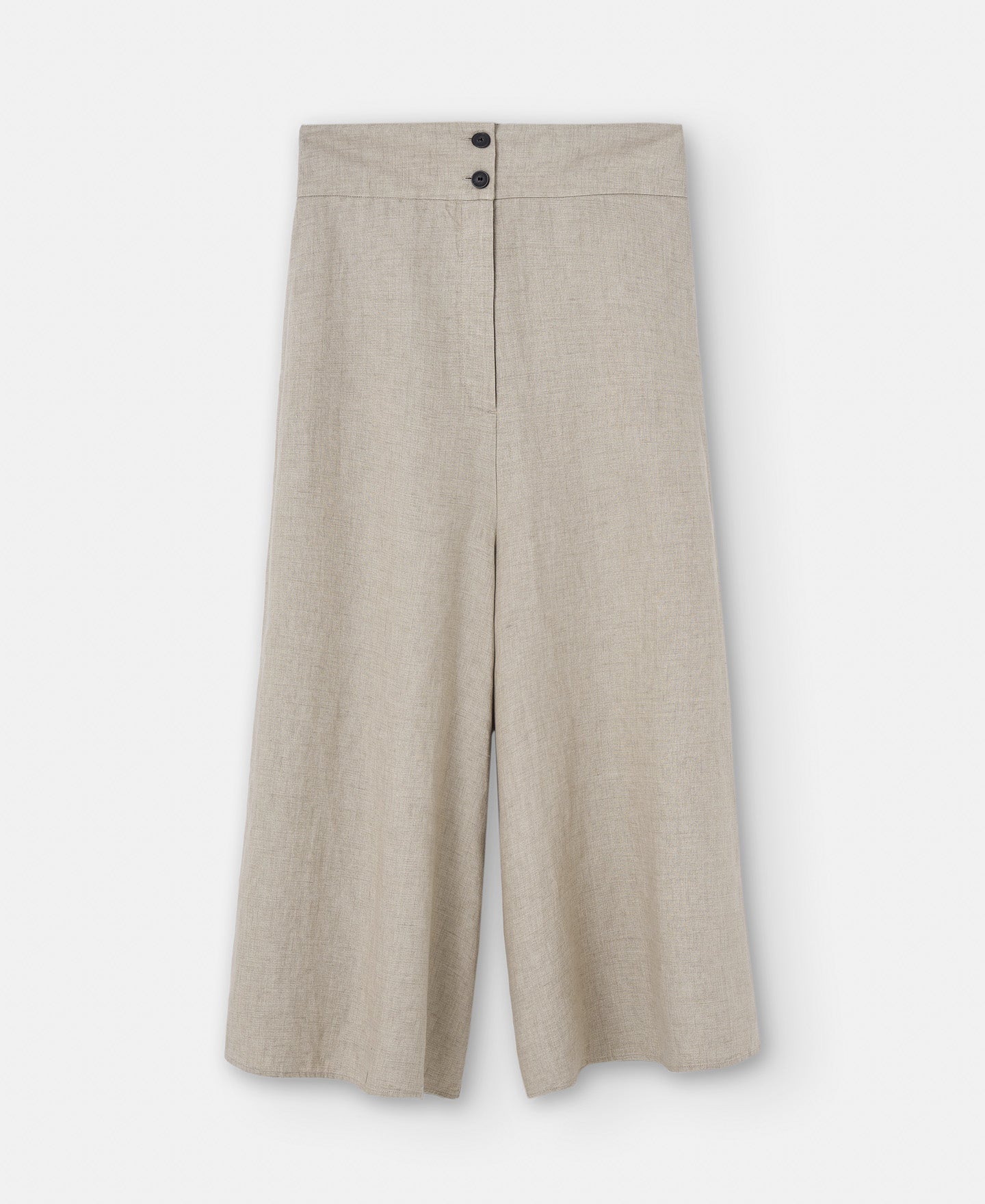 Rope Brown Cropped Trousers In European Linen