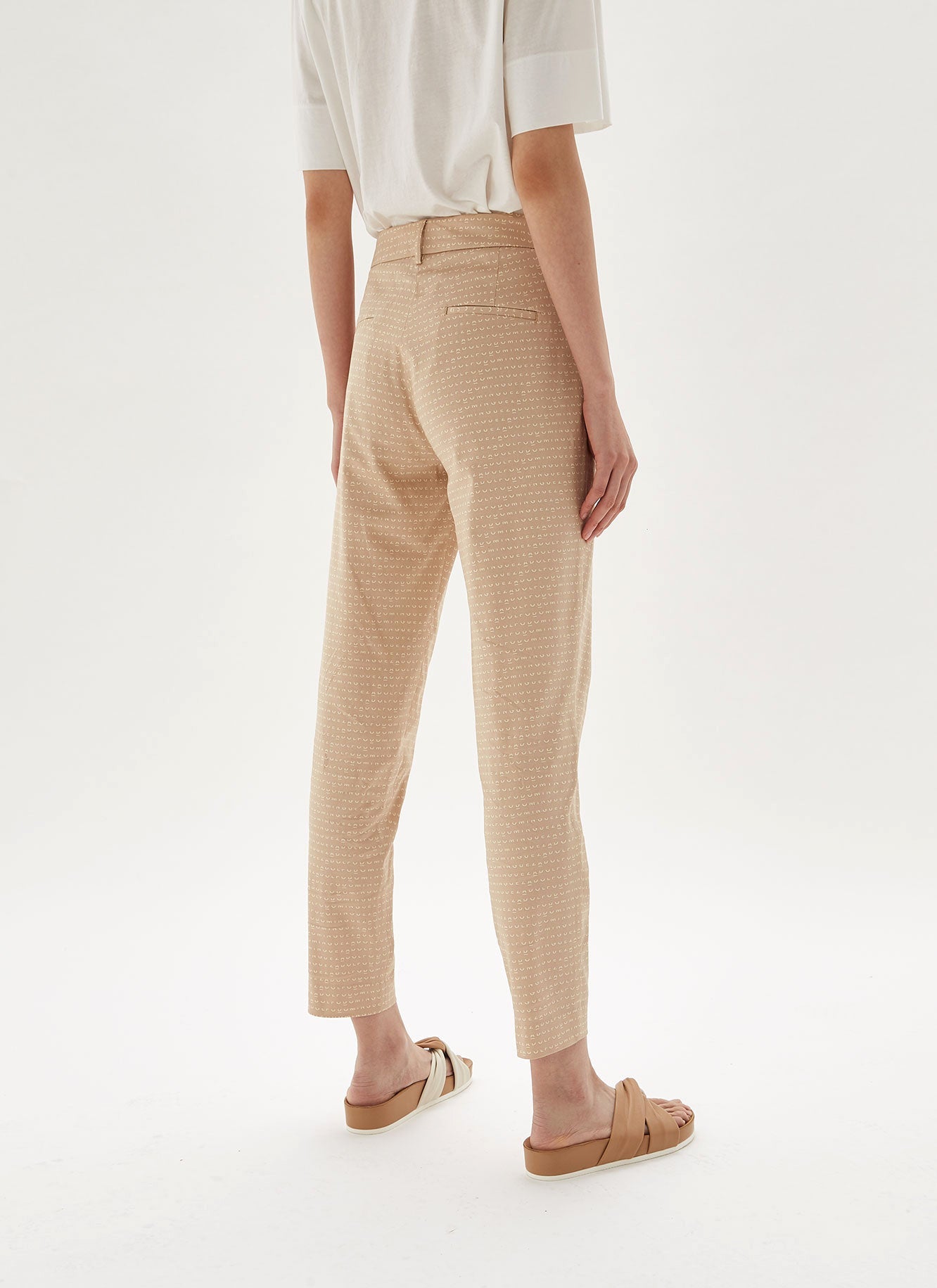 Camel Trousers With Jacquard Logo