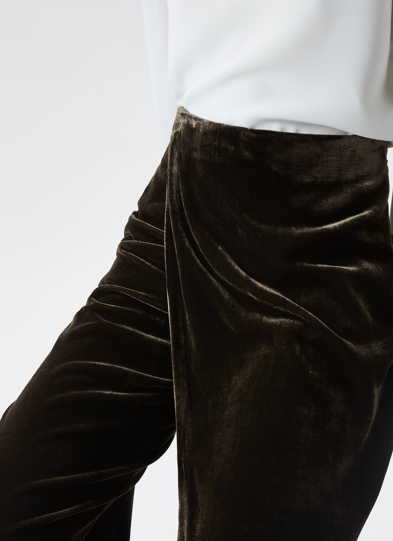 Brown Velveteen Fluid Trousers