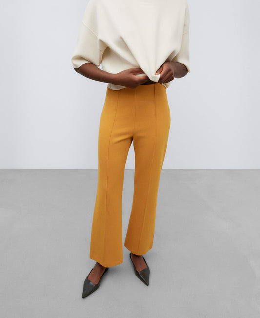 Orange Viscose Ankle Length Trousers