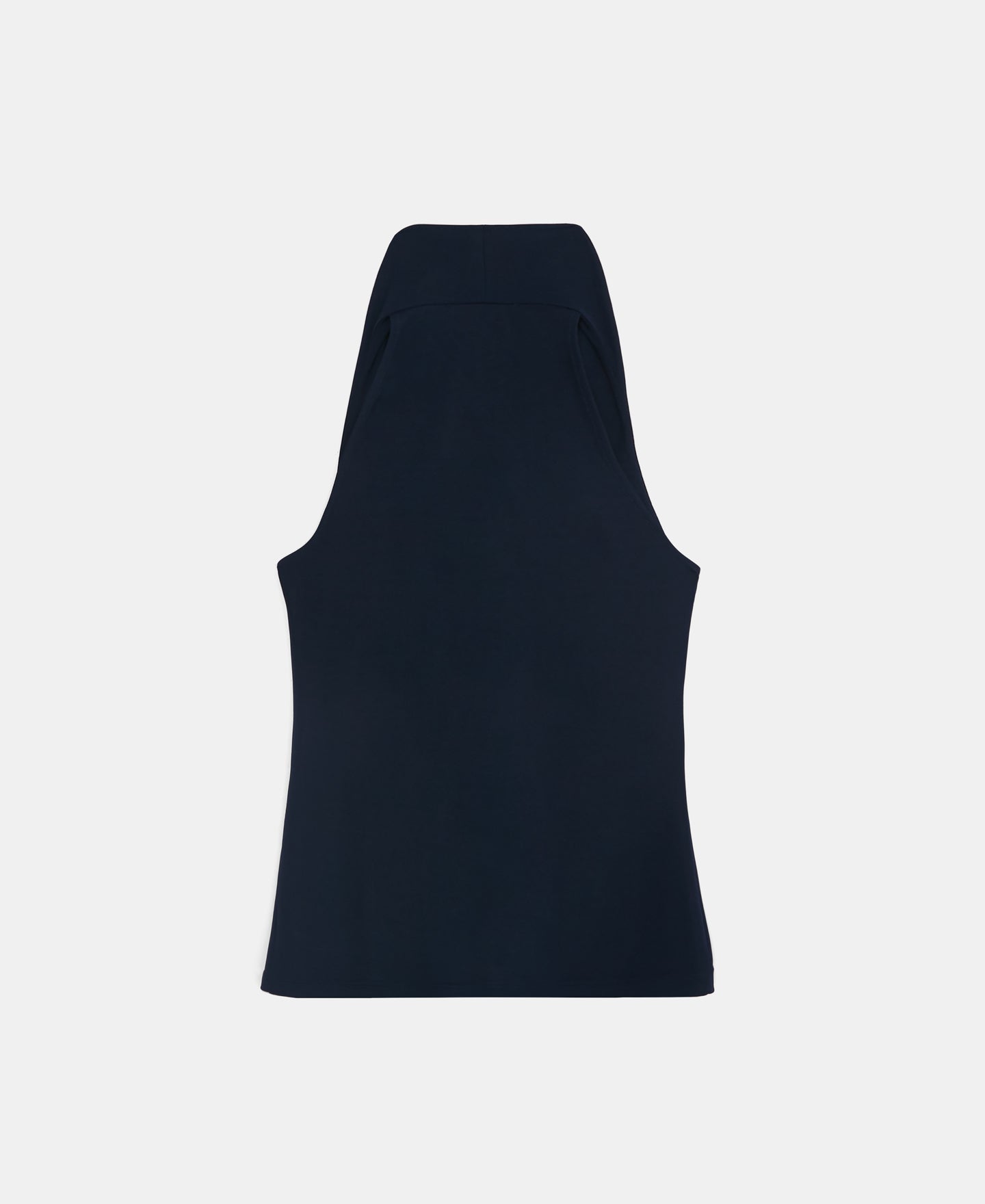 Navy Blue Draped Sleeveless T-Shirt