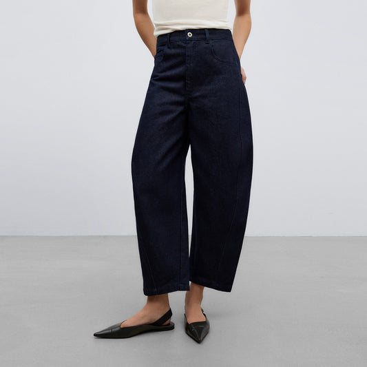 Denim Blue Organic Cotton Banana Trousers