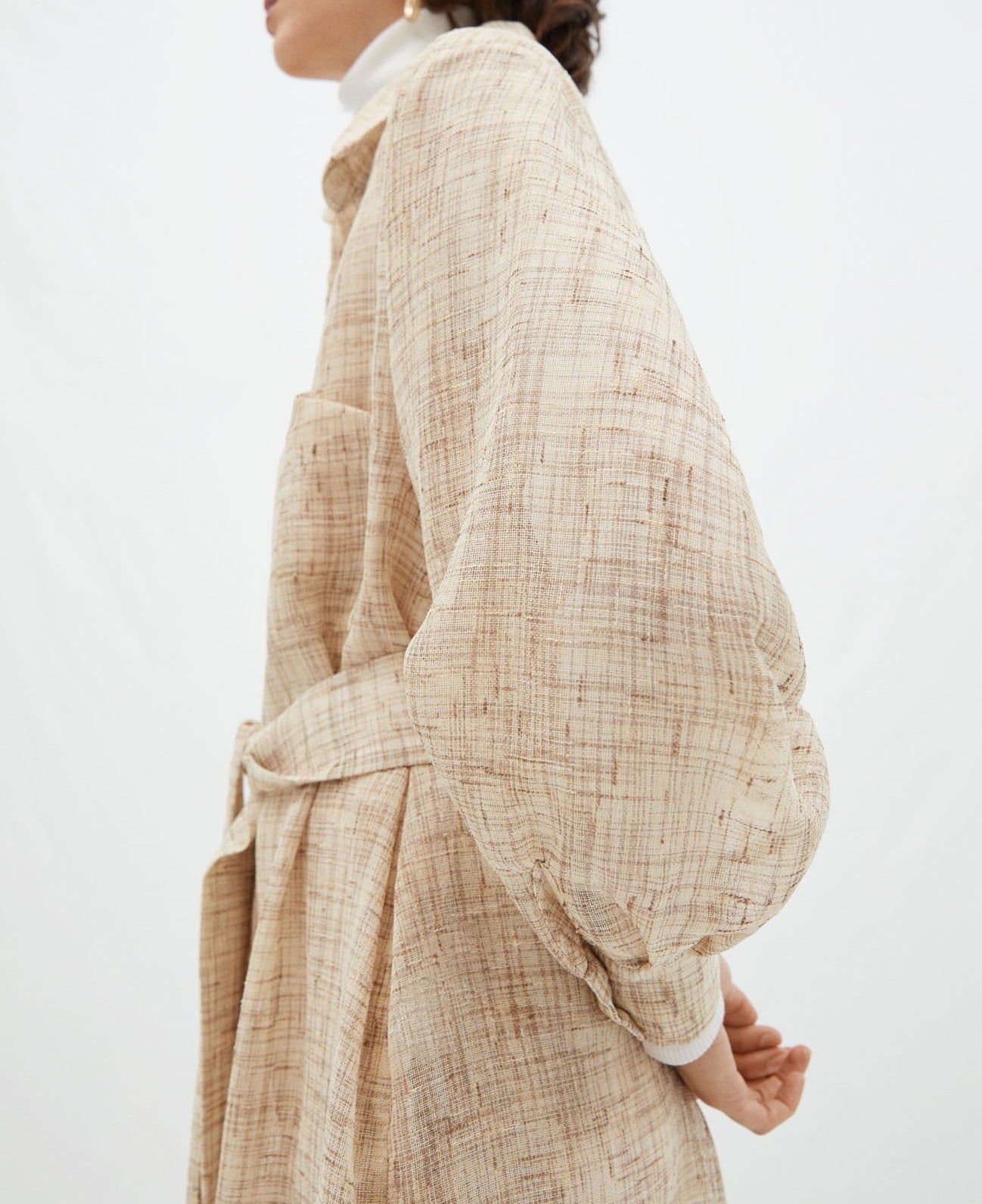 Sand Melange Heron Shirt Dress