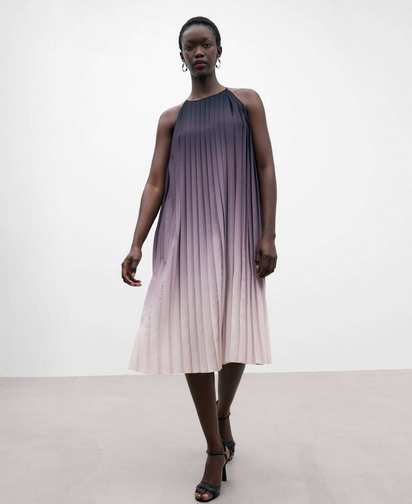 Recycled Polyester Pleated Dress