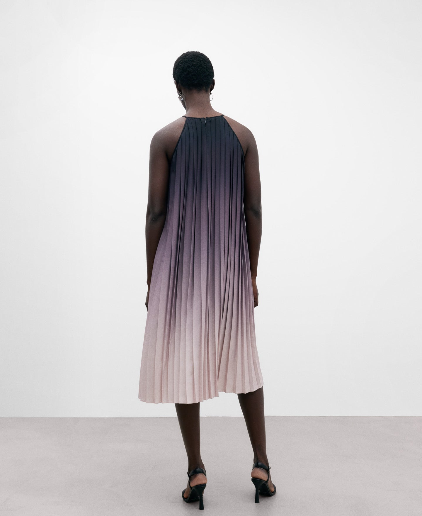 Recycled Polyester Pleated Dress