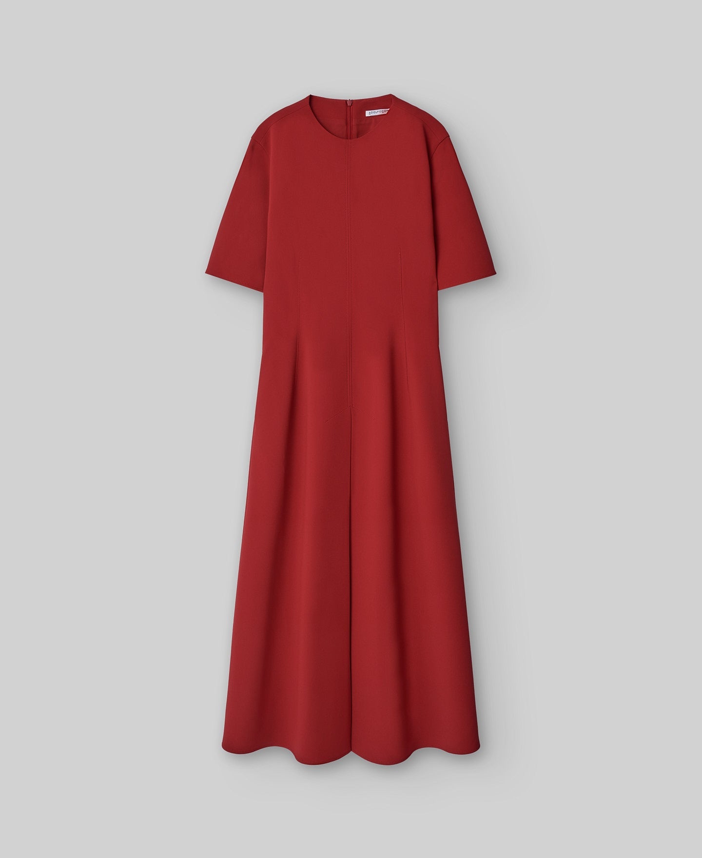 Midi flared dress woman in red