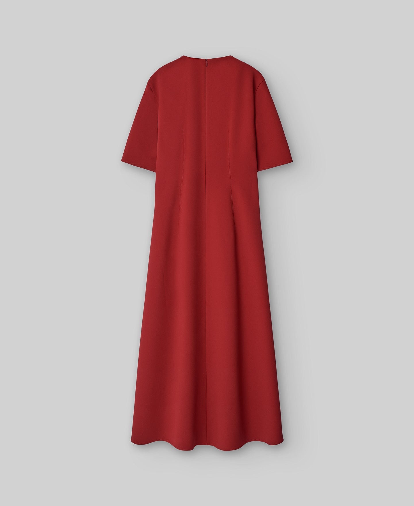 Midi flared dress woman in red