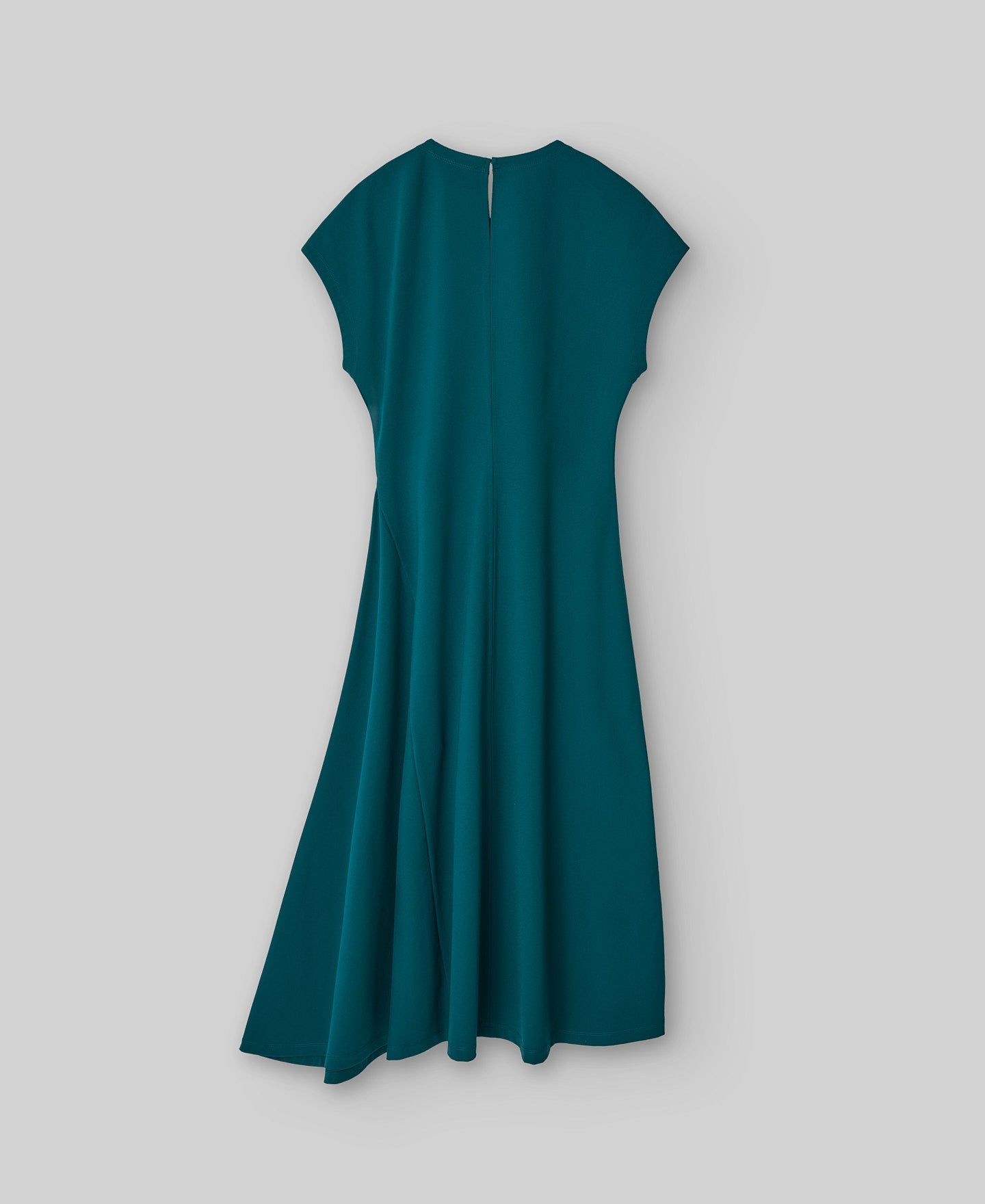 Lateral godet dress woman in verde turquesa