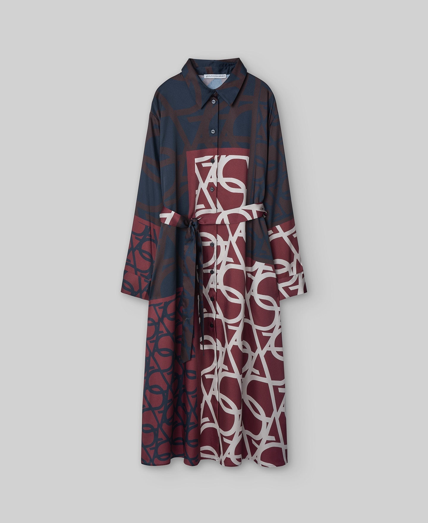 Logo-printed shirt dress woman in navy/maroon