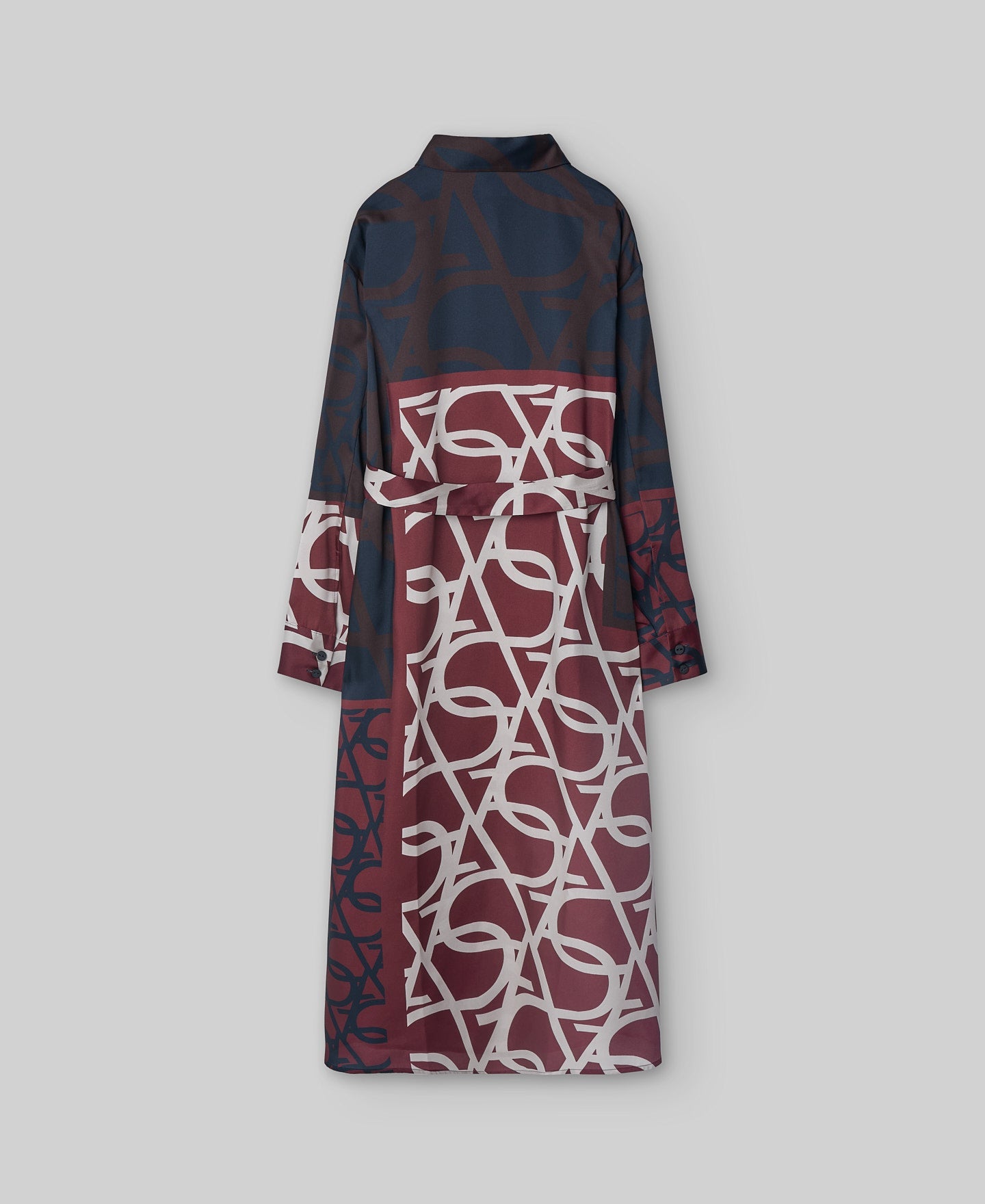 Logo-printed shirt dress woman in navy/maroon