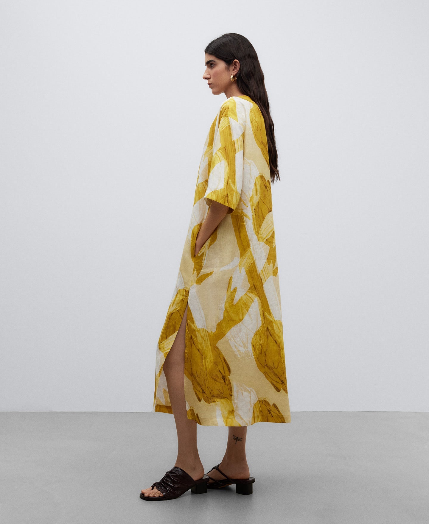 Yellow Print Yellow Printed Dress