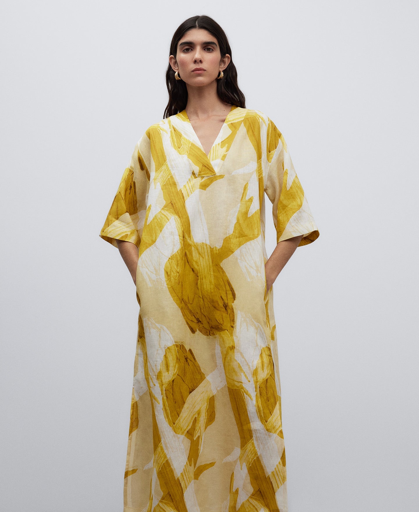 Yellow Print Yellow Printed Dress