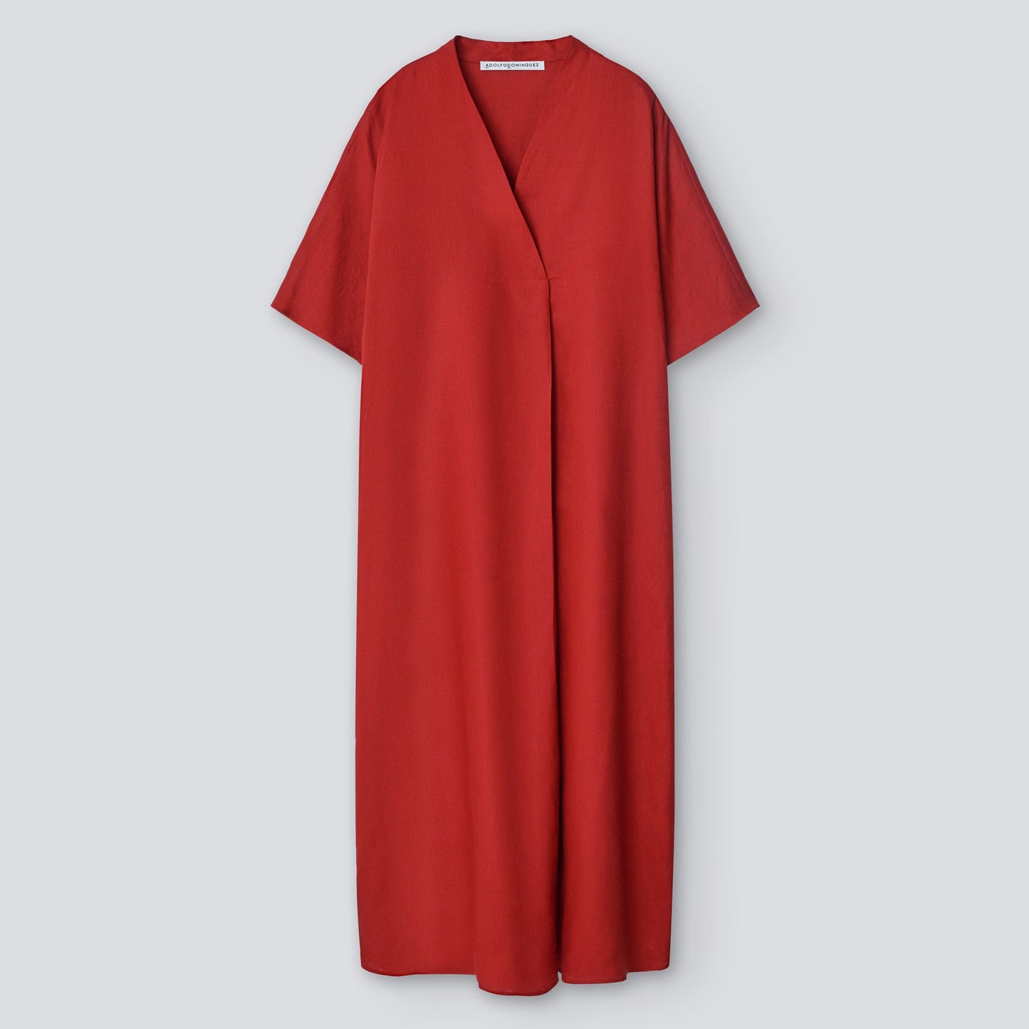 Tile Red Linen Midi Terracotta Dress