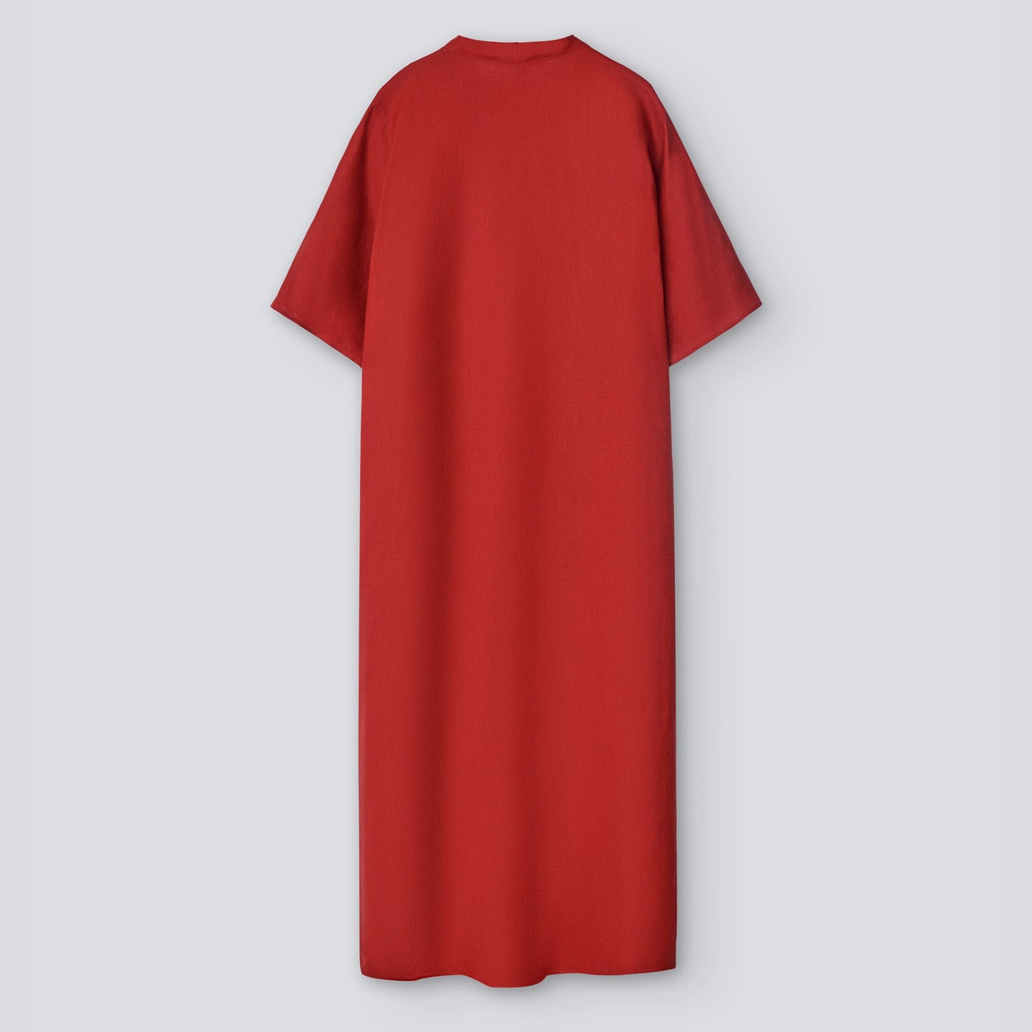 Tile Red Linen Midi Terracotta Dress