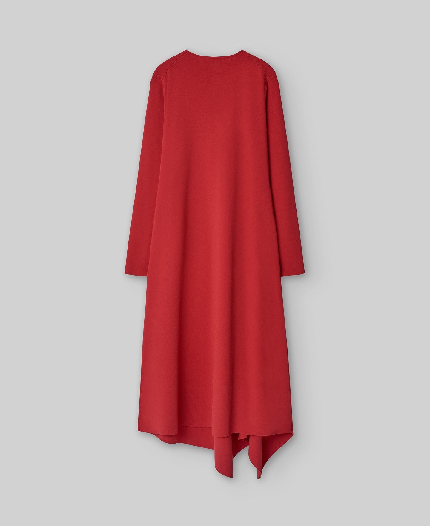 Knit asymmetrical dress woman in red