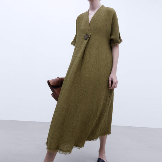 Oversize Linen Maxi Dress