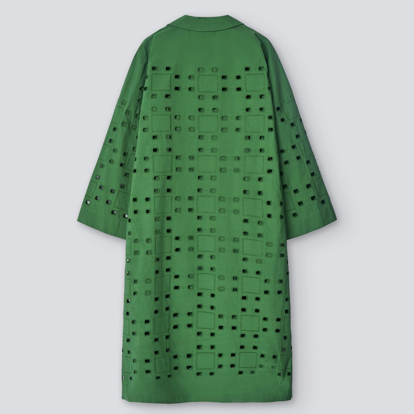 Green English Embroidery Green Dress