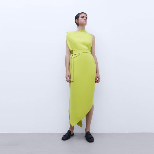 Pistachio Green Asymmetric Dress