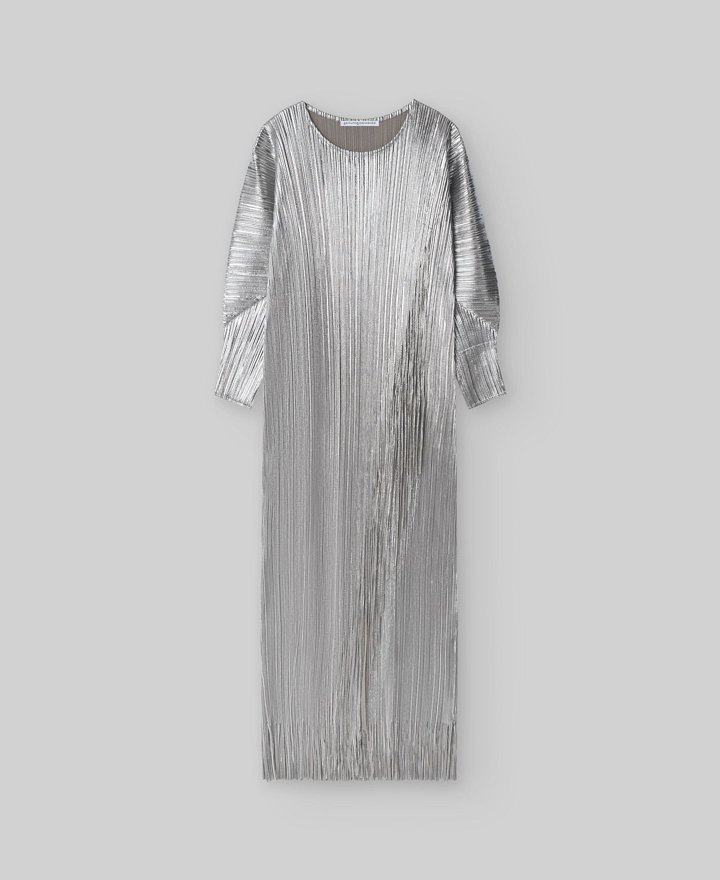 Silver crinkle dress woman in silver