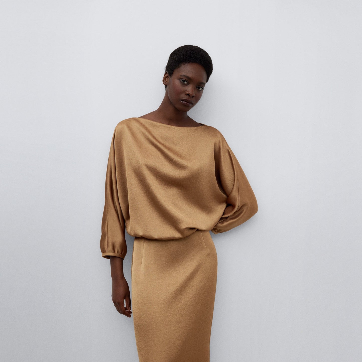 Camel Camel Midi Dress