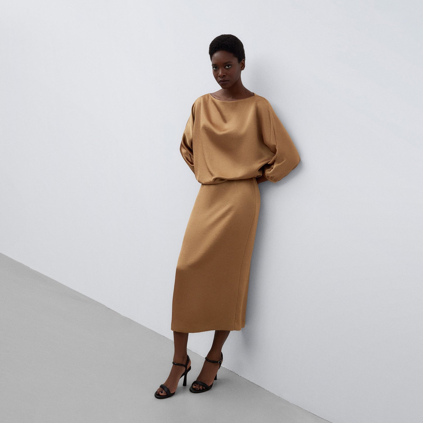 Camel Camel Midi Dress