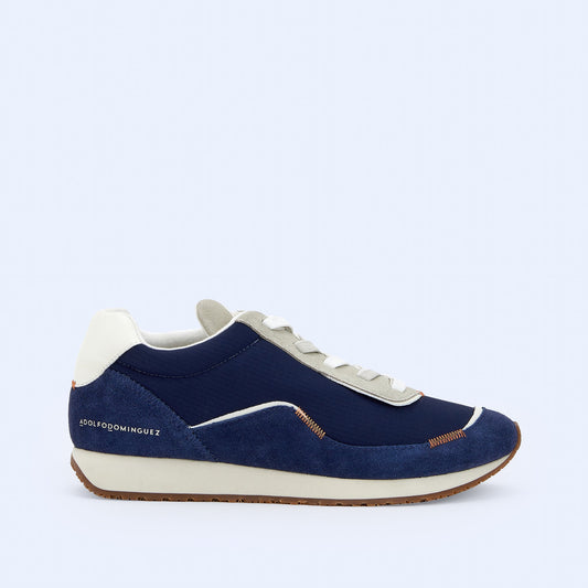 Navy Blue Sneaker with Leather & Nylon