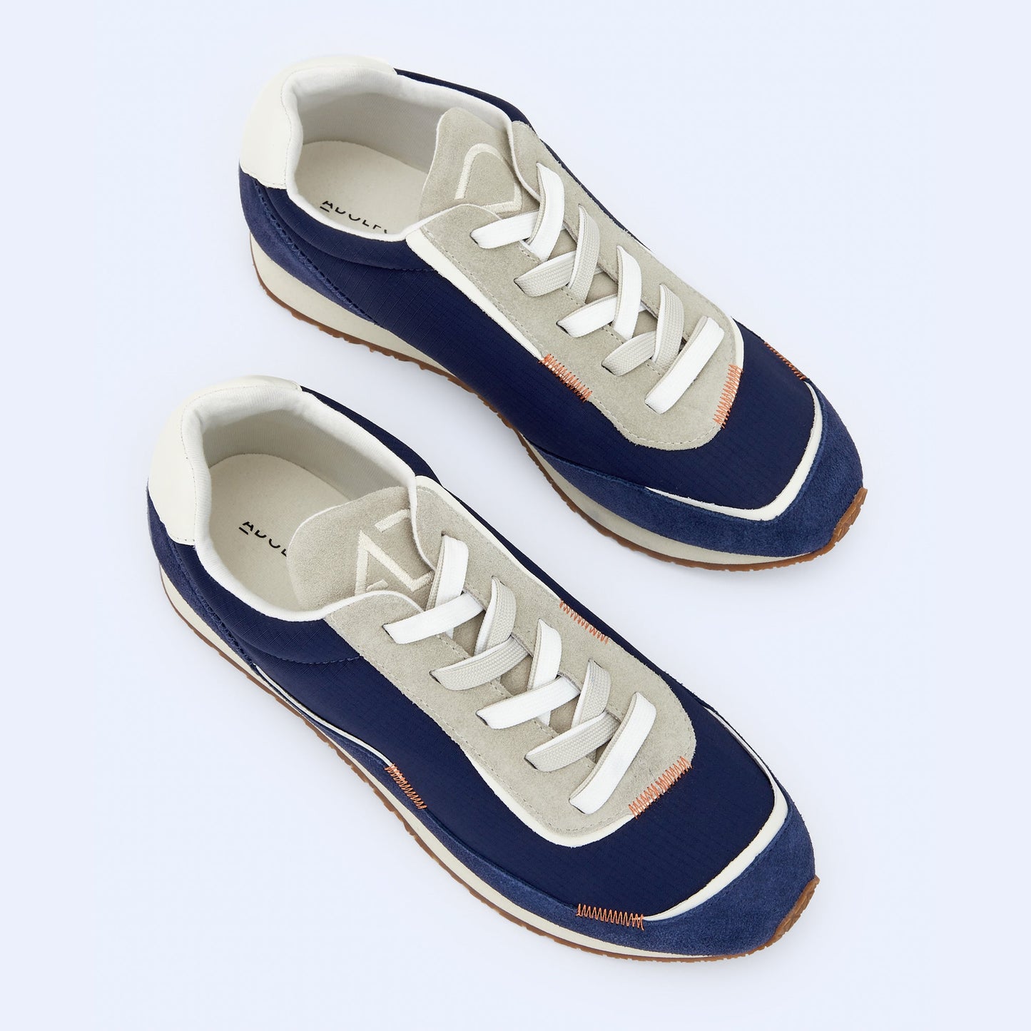 Navy Blue Sneaker with Leather & Nylon