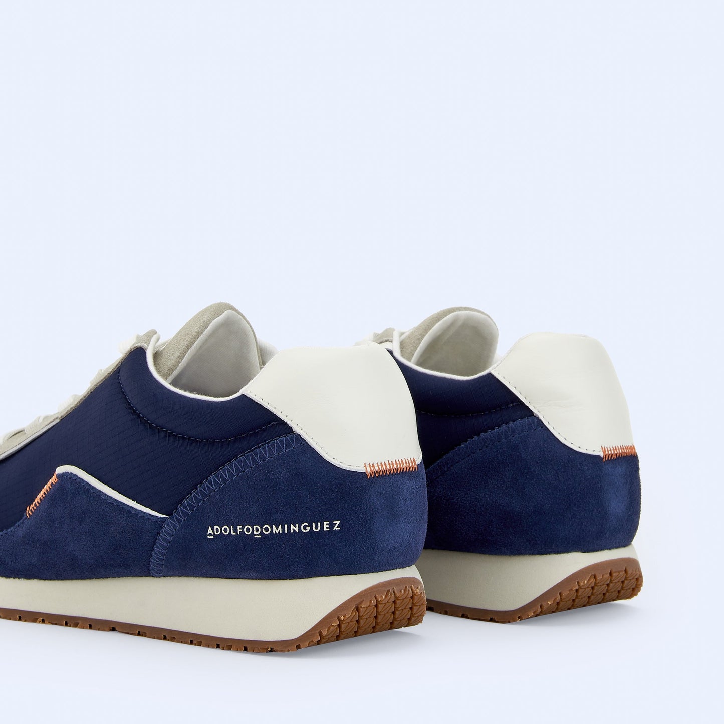 Navy Blue Sneaker with Leather & Nylon