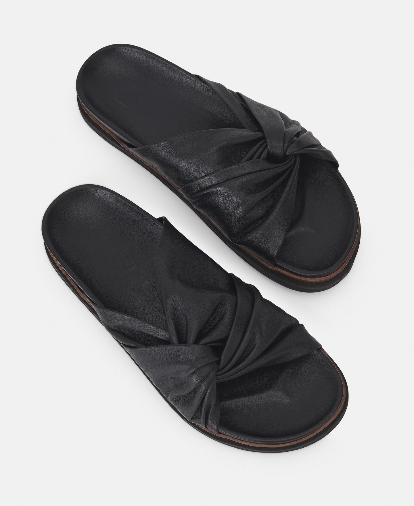 Black Draped Sandal With Anatomical Bio Sole