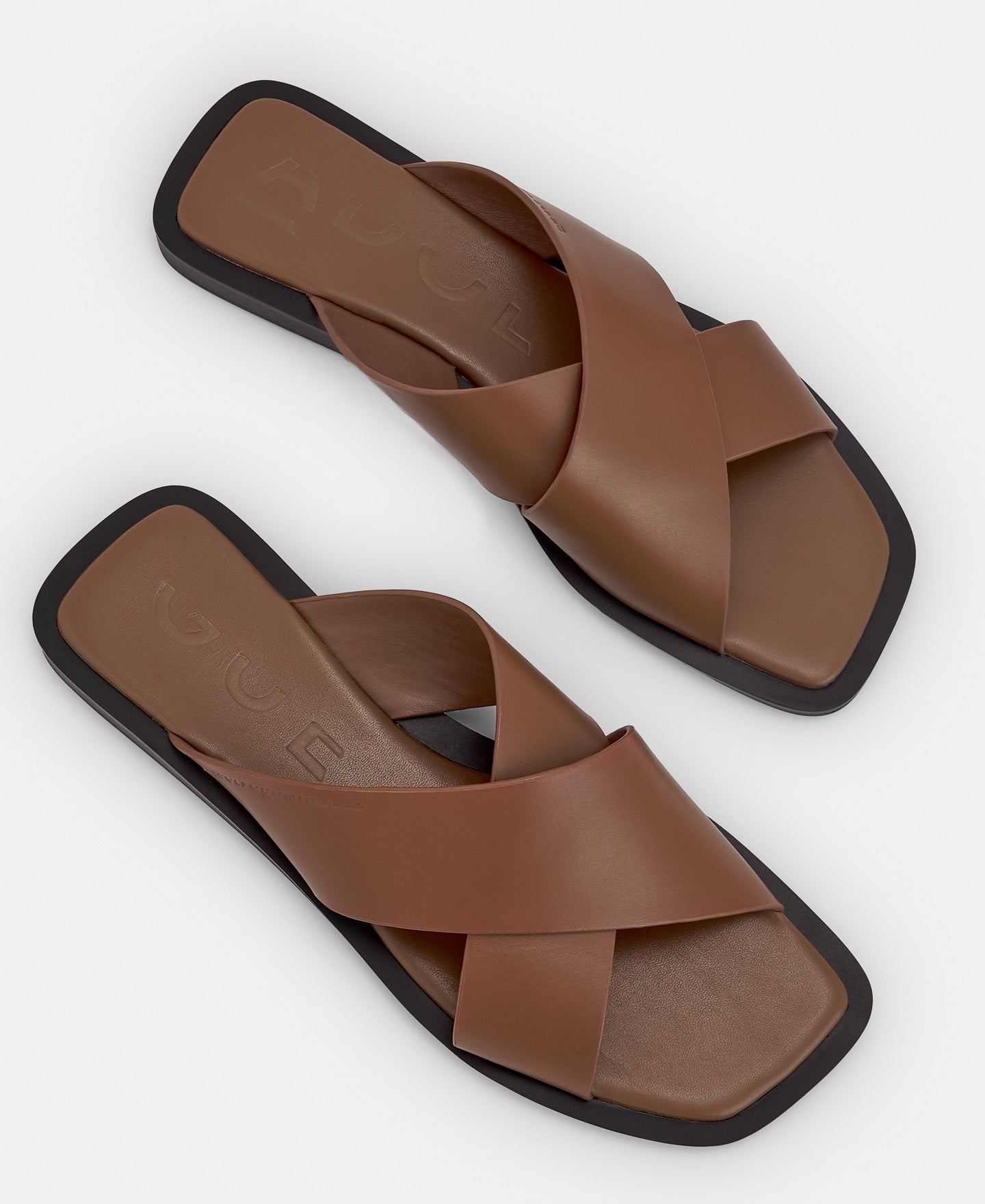 Buff Colour Leather Crossed Sandal