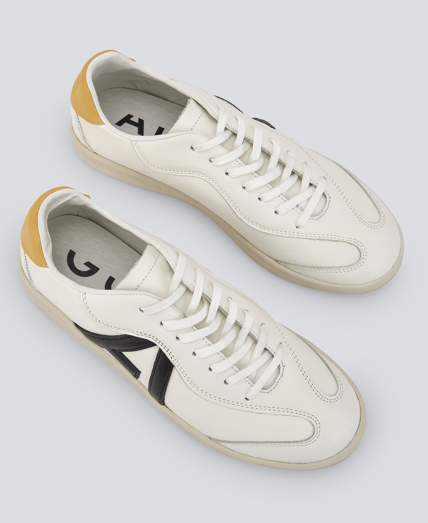 White Padded Leather Maxi Logo Trainer