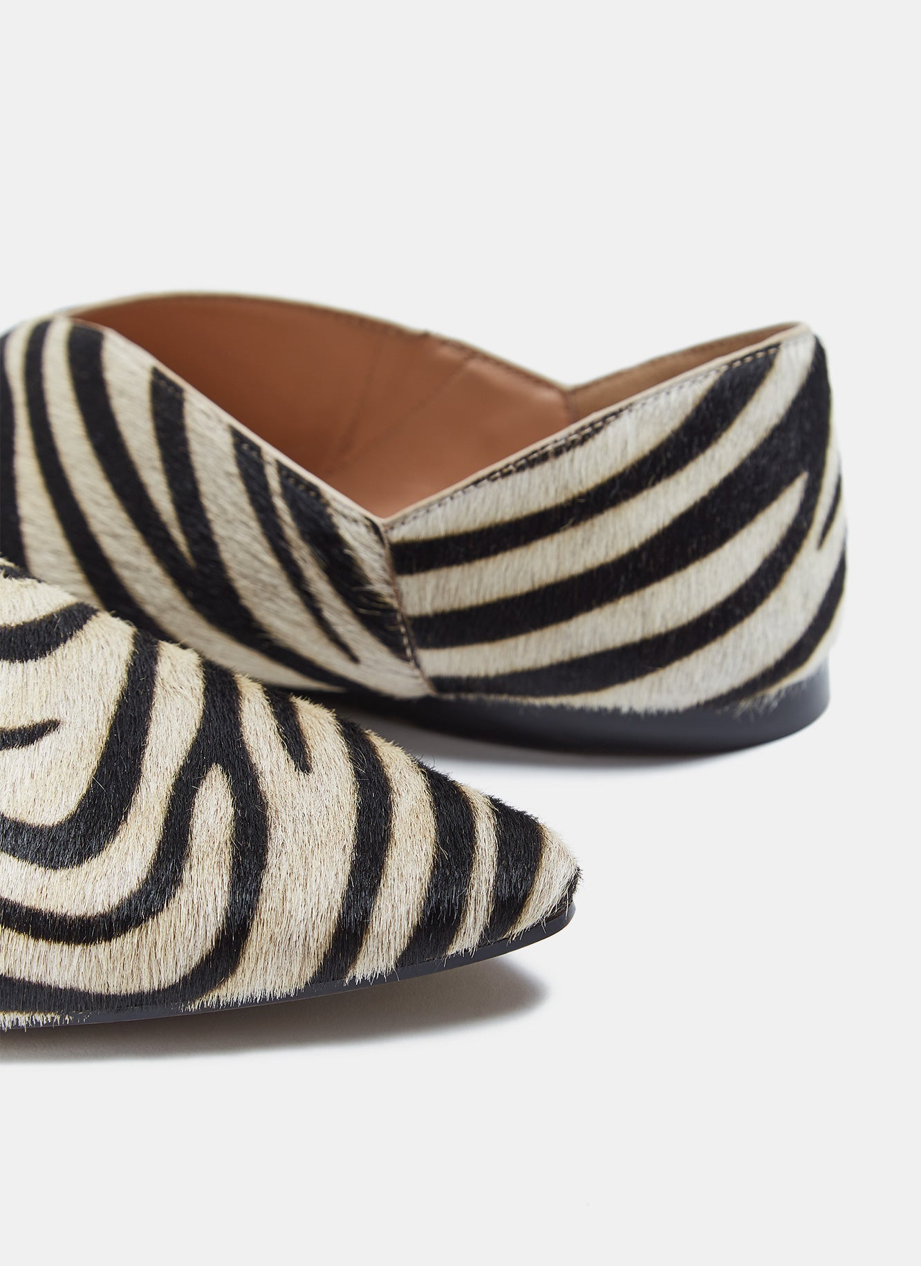 Animal Print Leather Slipper With Collapsible Heel