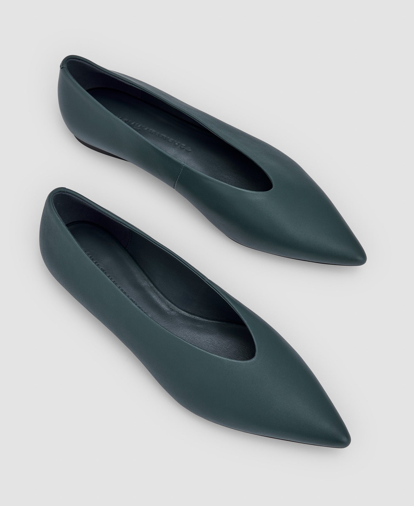 Petrol Blue Caprine Leather Ballet Flats