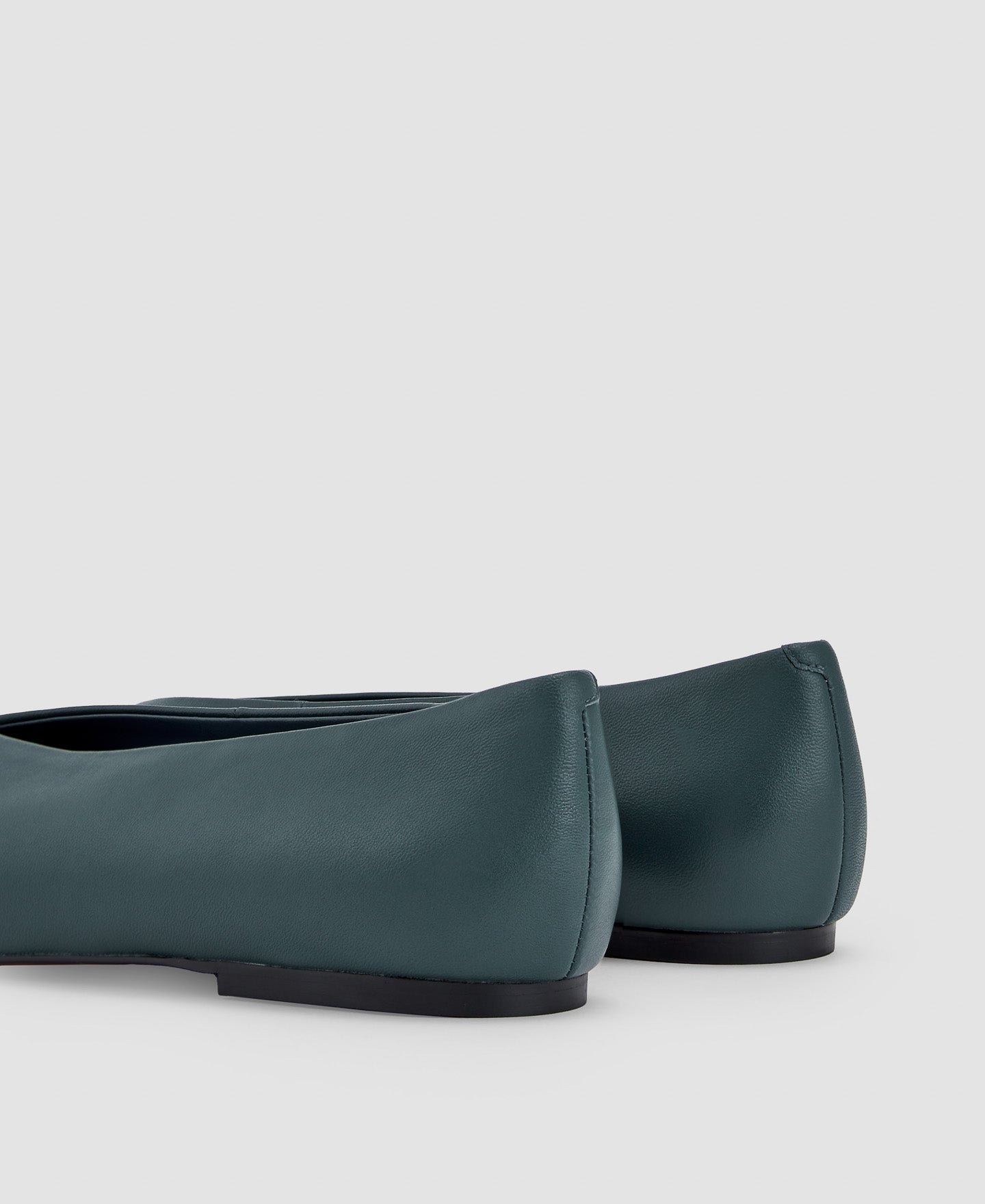 Petrol Blue Caprine Leather Ballet Flats