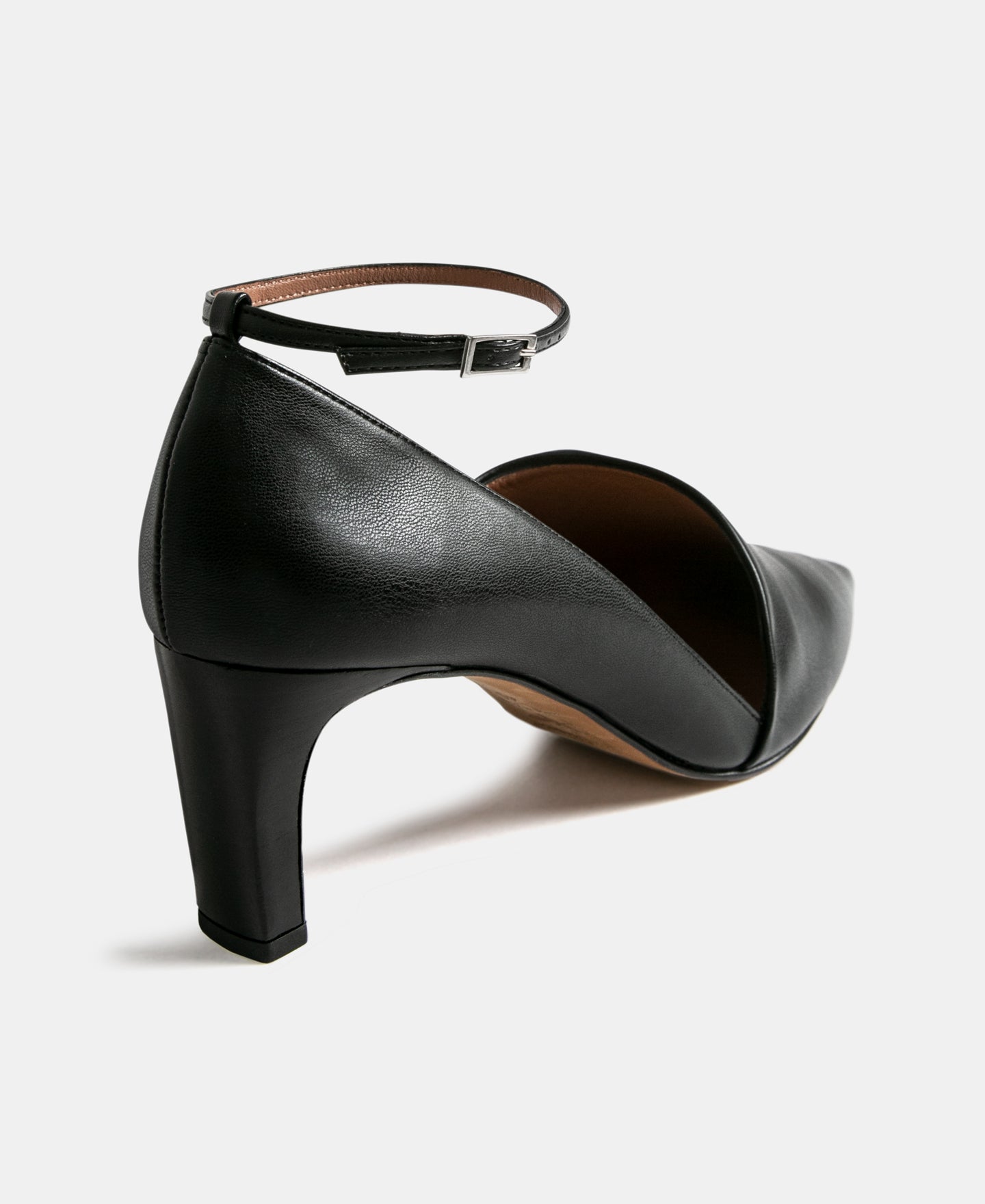 Black Ankle Strap Heeled Shoe