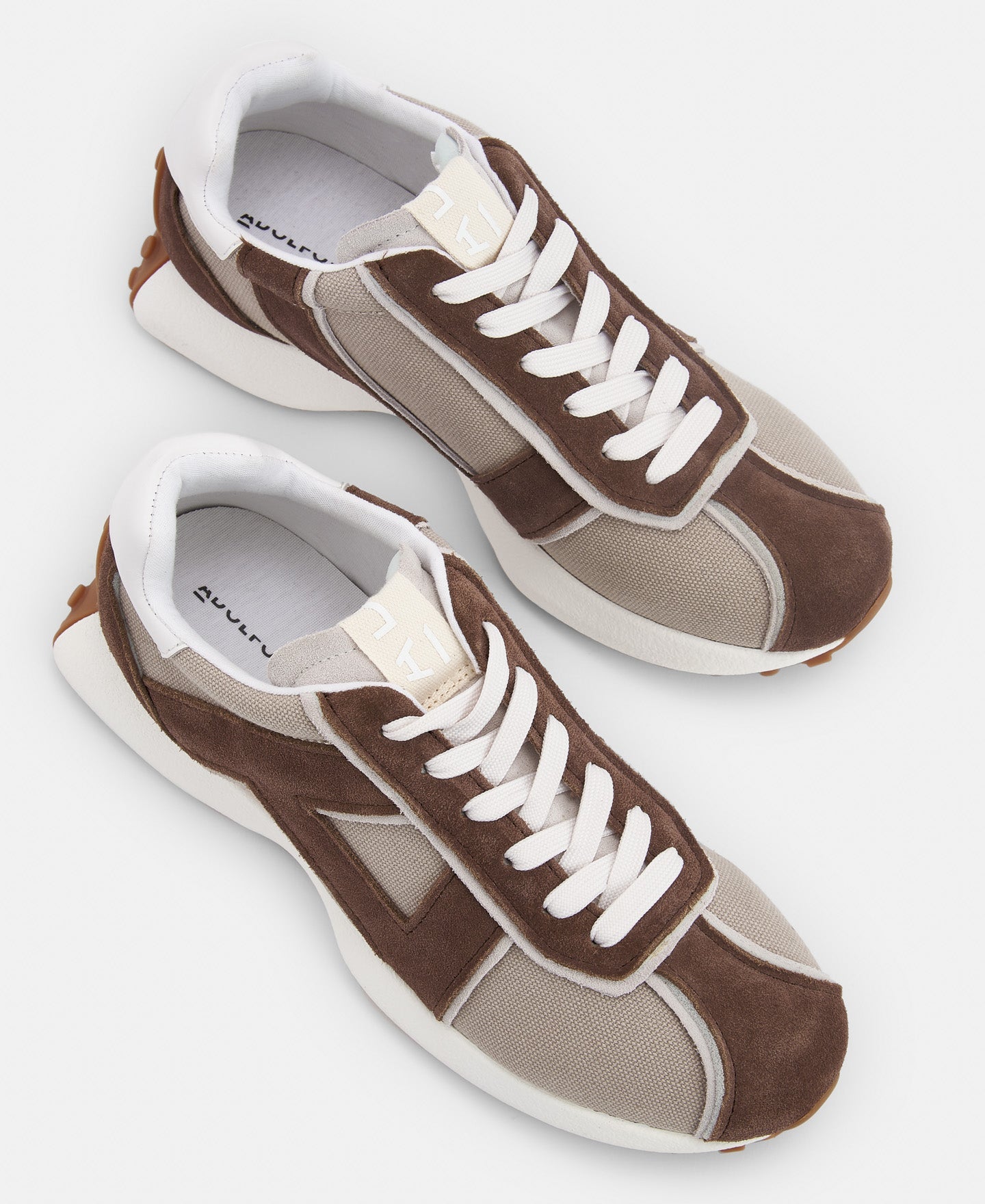 Taupe Vintage Leather Running Shoe