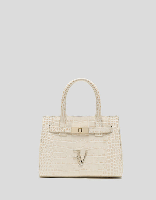 Mini Millie Satchel Bag Engraved Coconut Beige