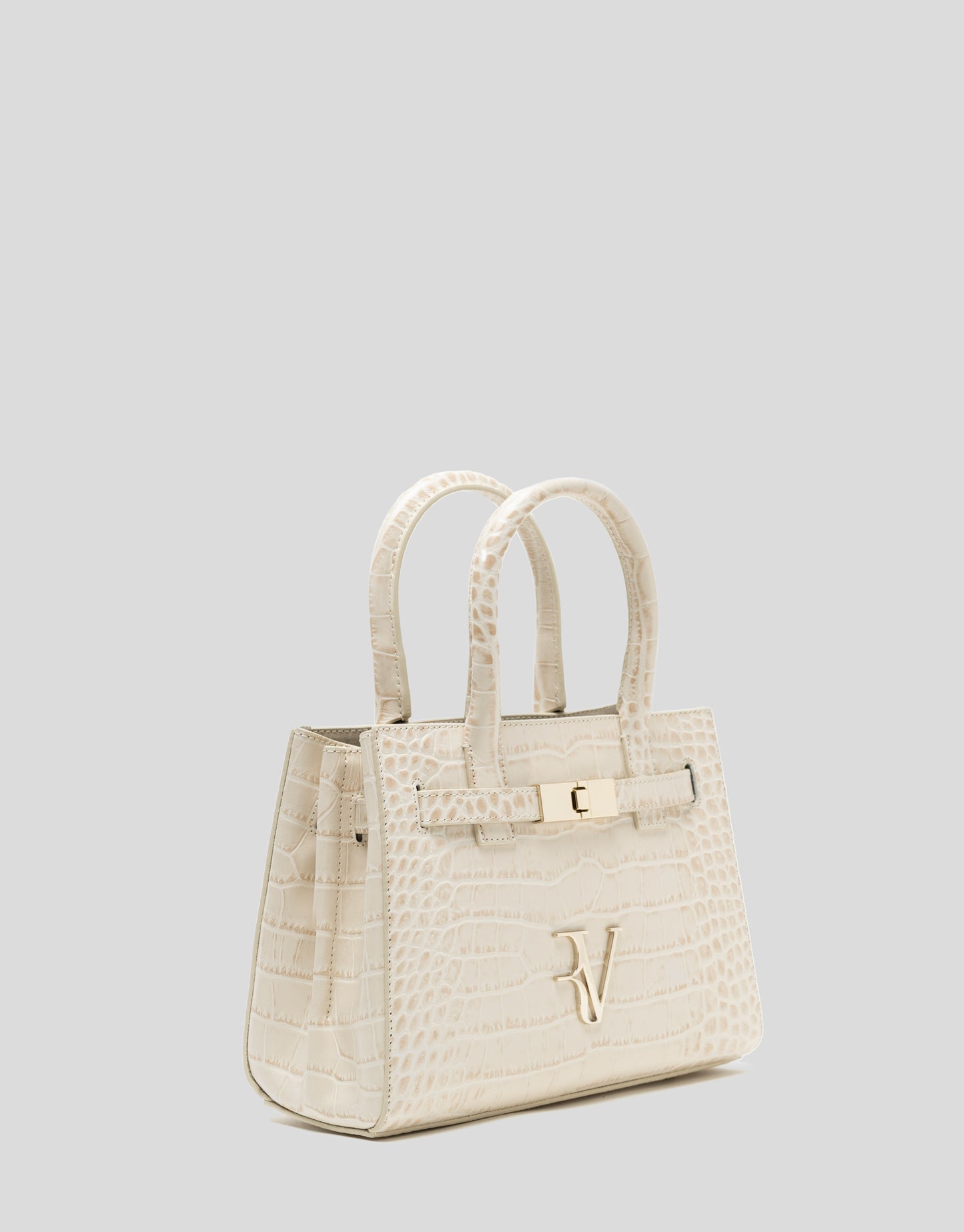 Mini Millie Satchel Bag Engraved Coconut Beige