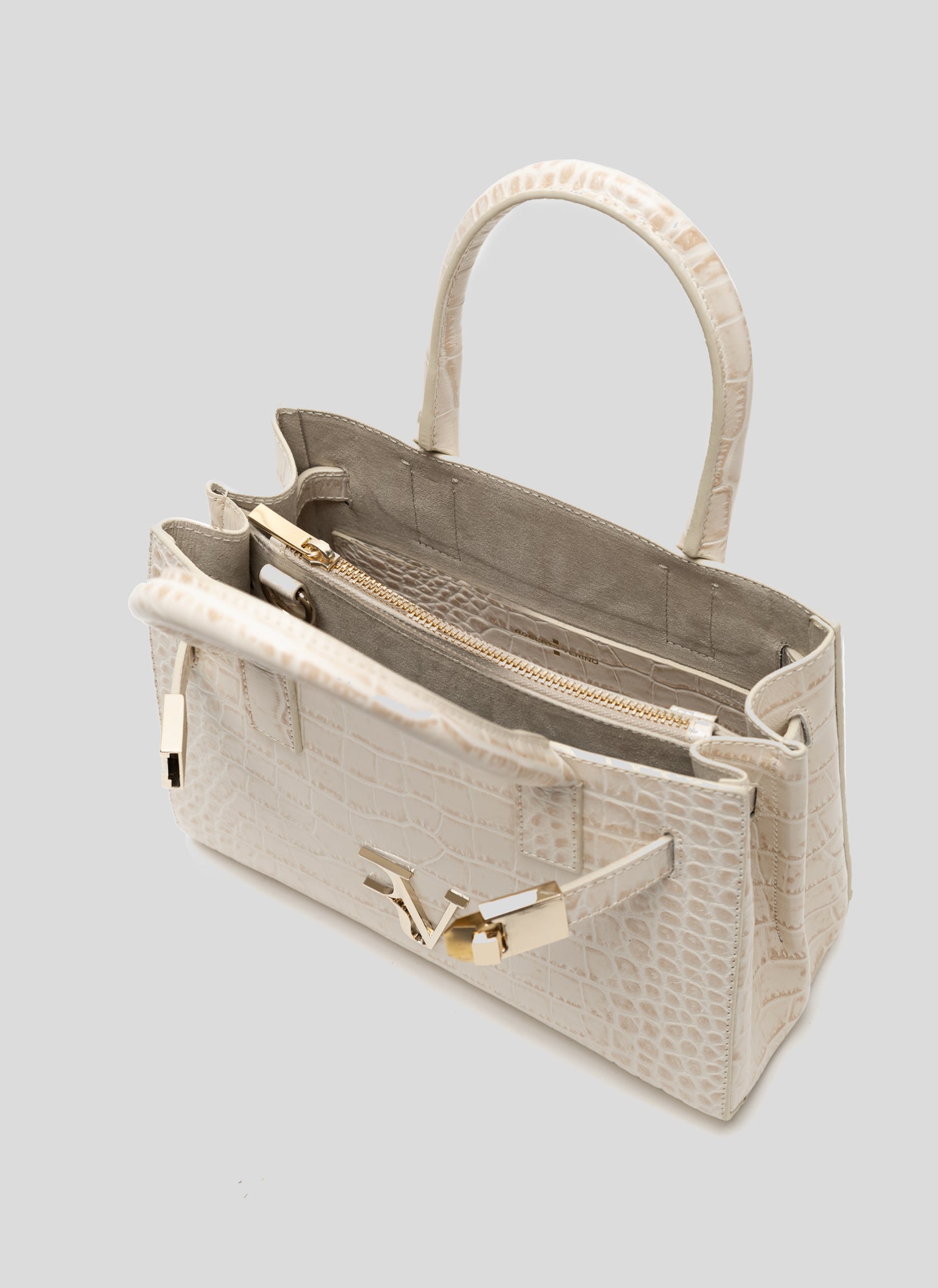 Mini Millie Satchel Bag Engraved Coconut Beige