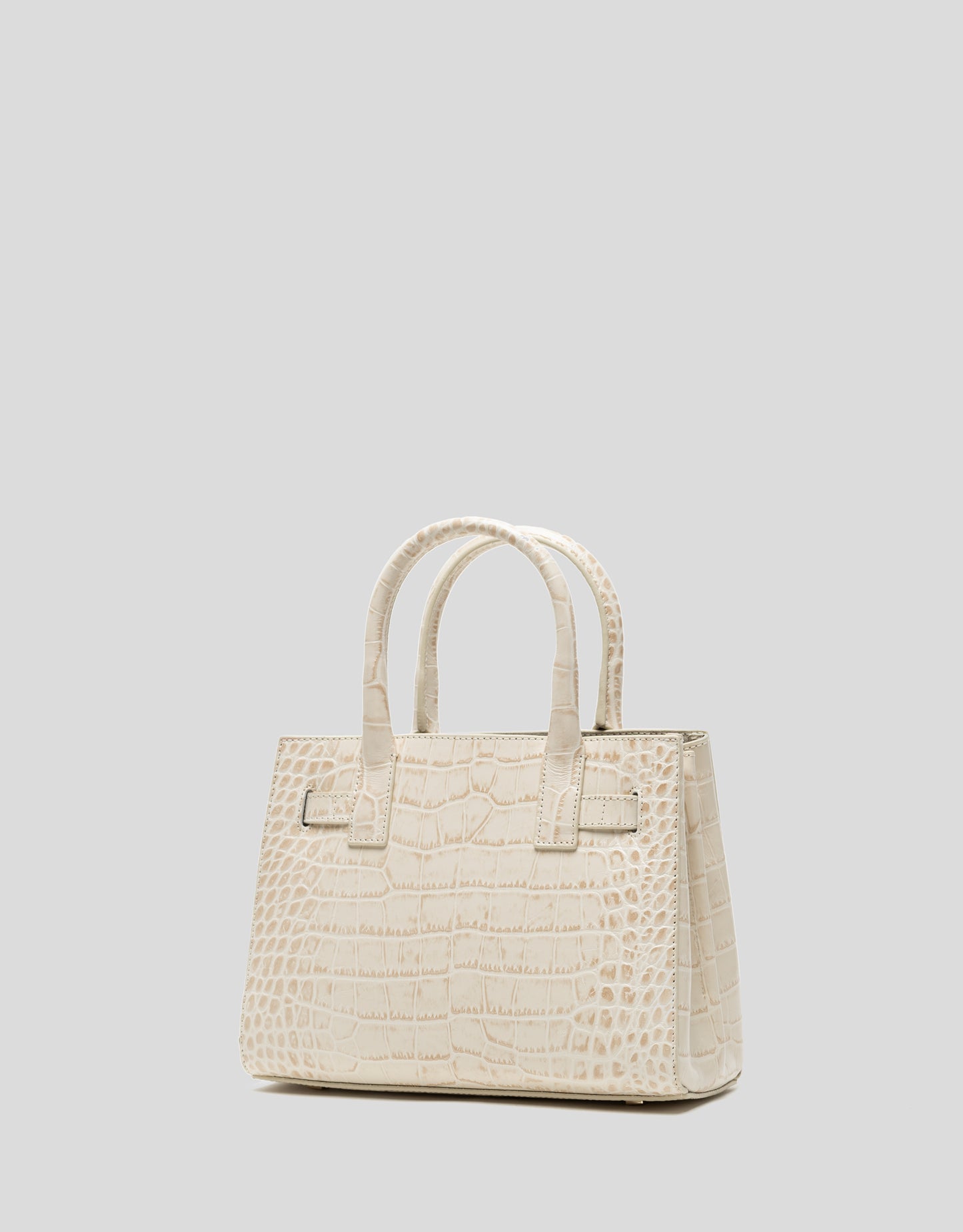 Mini Millie Satchel Bag Engraved Coconut Beige