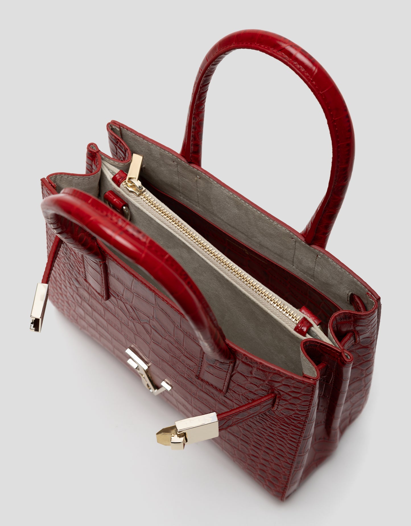 Mini Millie Satchel bag engraved coconut red