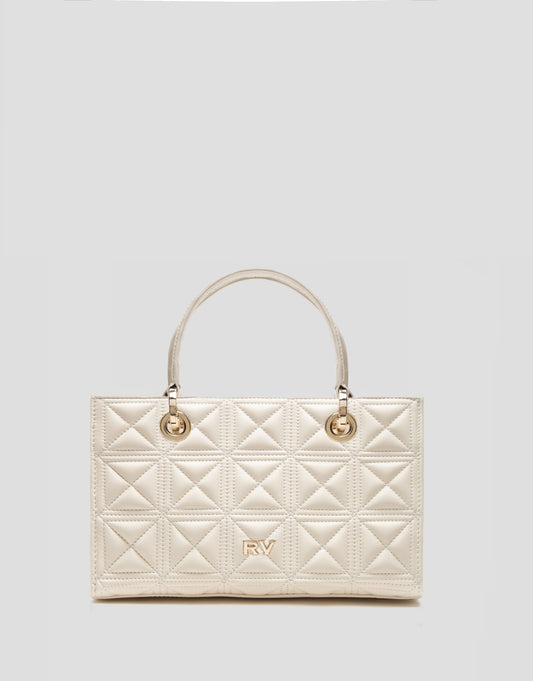 Linda beige quilted leather Baguette bag