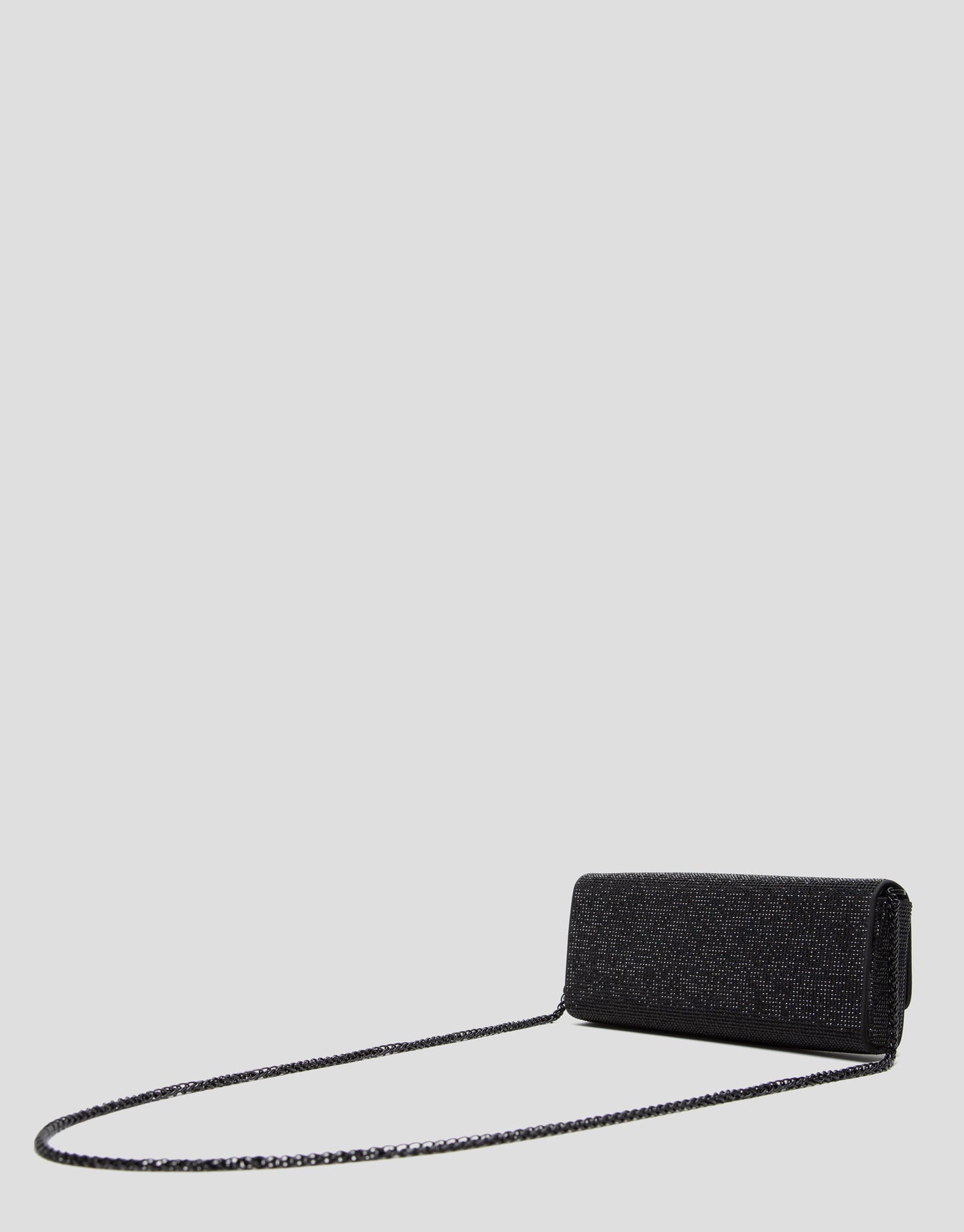 Ariana Crystal Mesh Black Clutch Bag