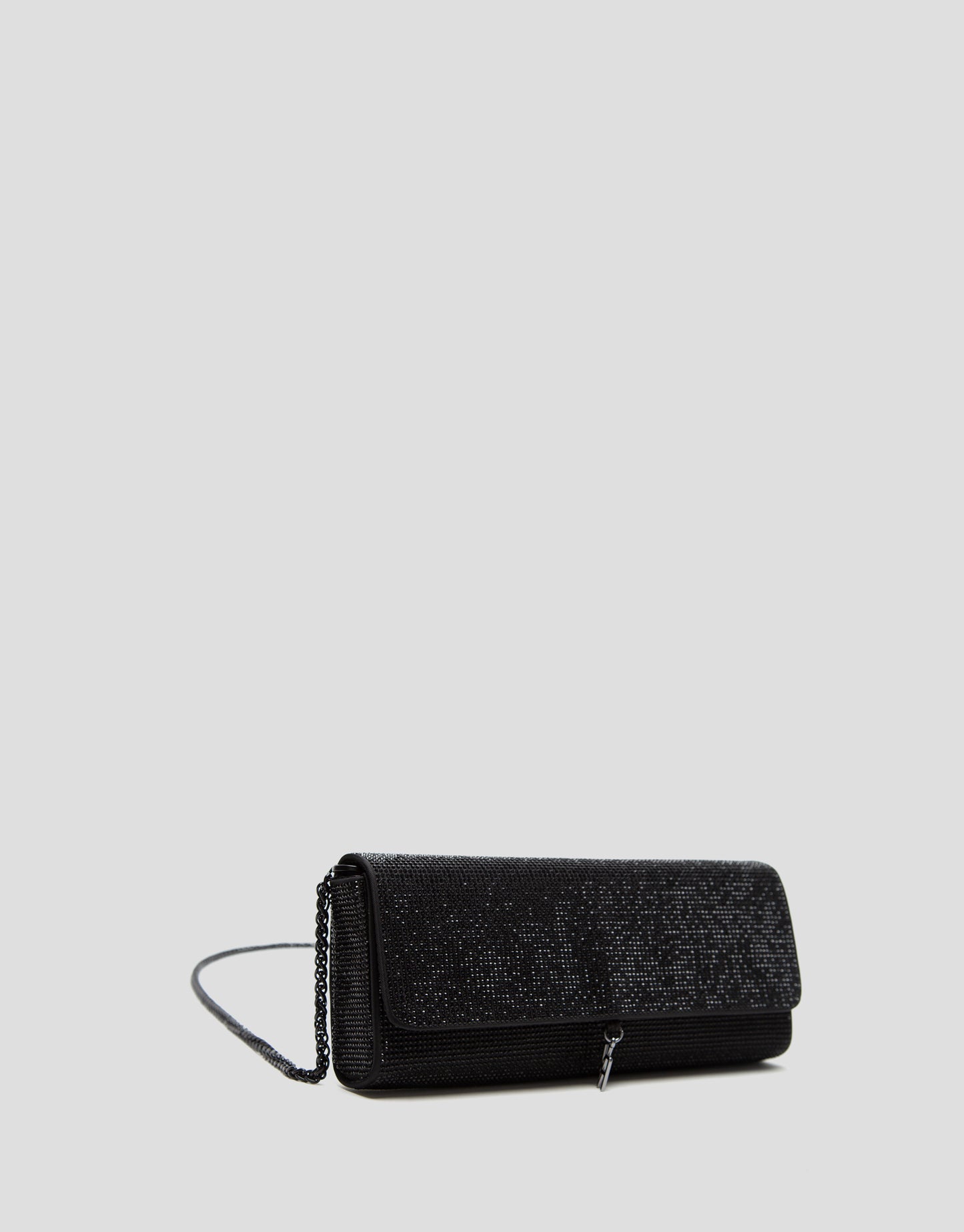 Ariana Crystal Mesh Black Clutch Bag