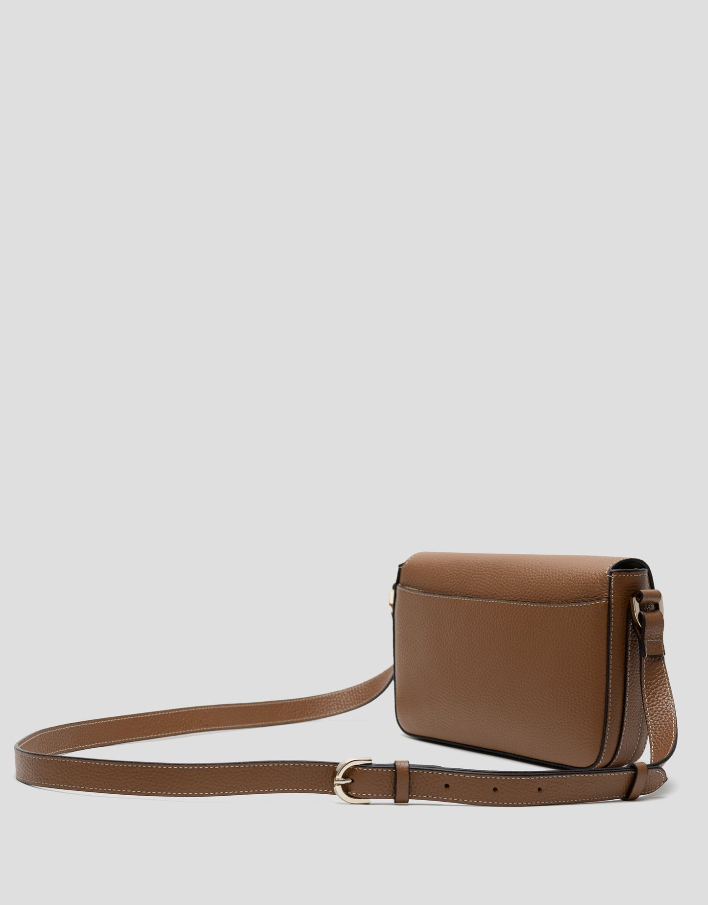 Sun brown leather shoulder bag