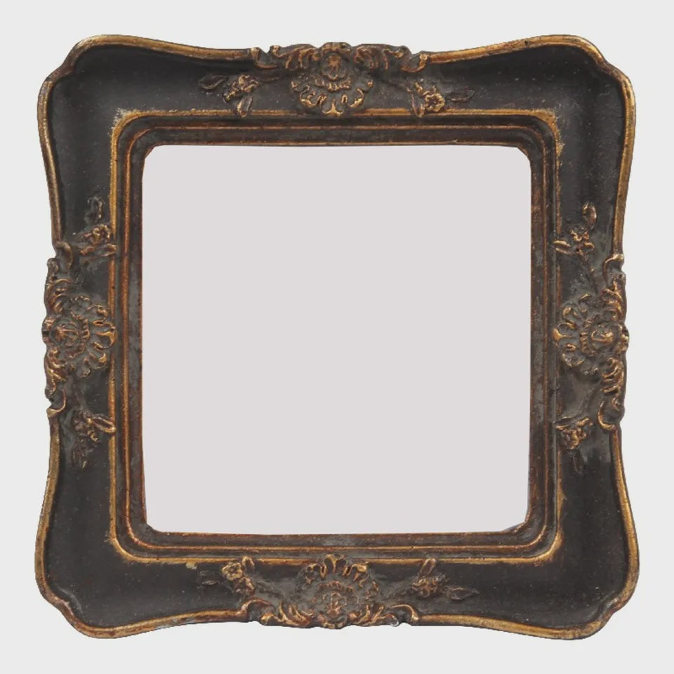 Baroque Black and Gold Square Photo Frame 10.5 cm