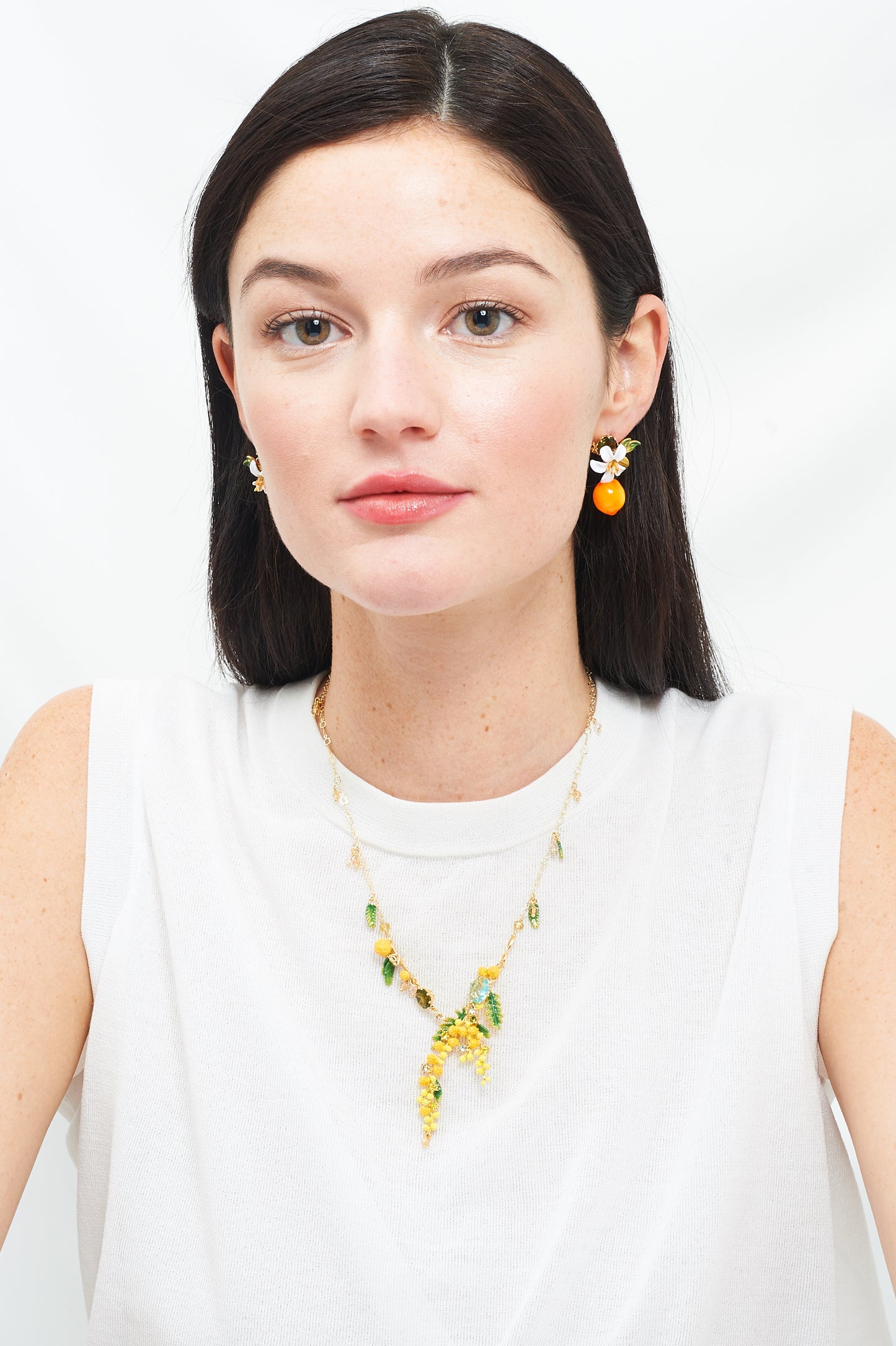 Orange And Orange Blossom Tube Earrings | ABJP105/1