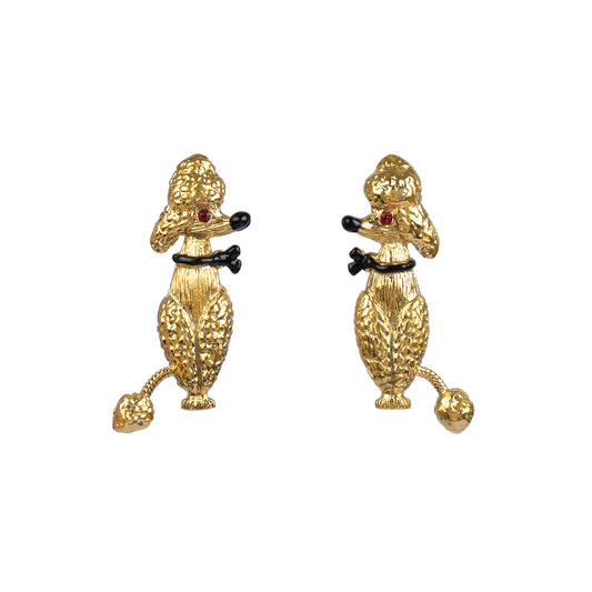 Seconde Chance Dog Gold Earrings | ABSC102T/1