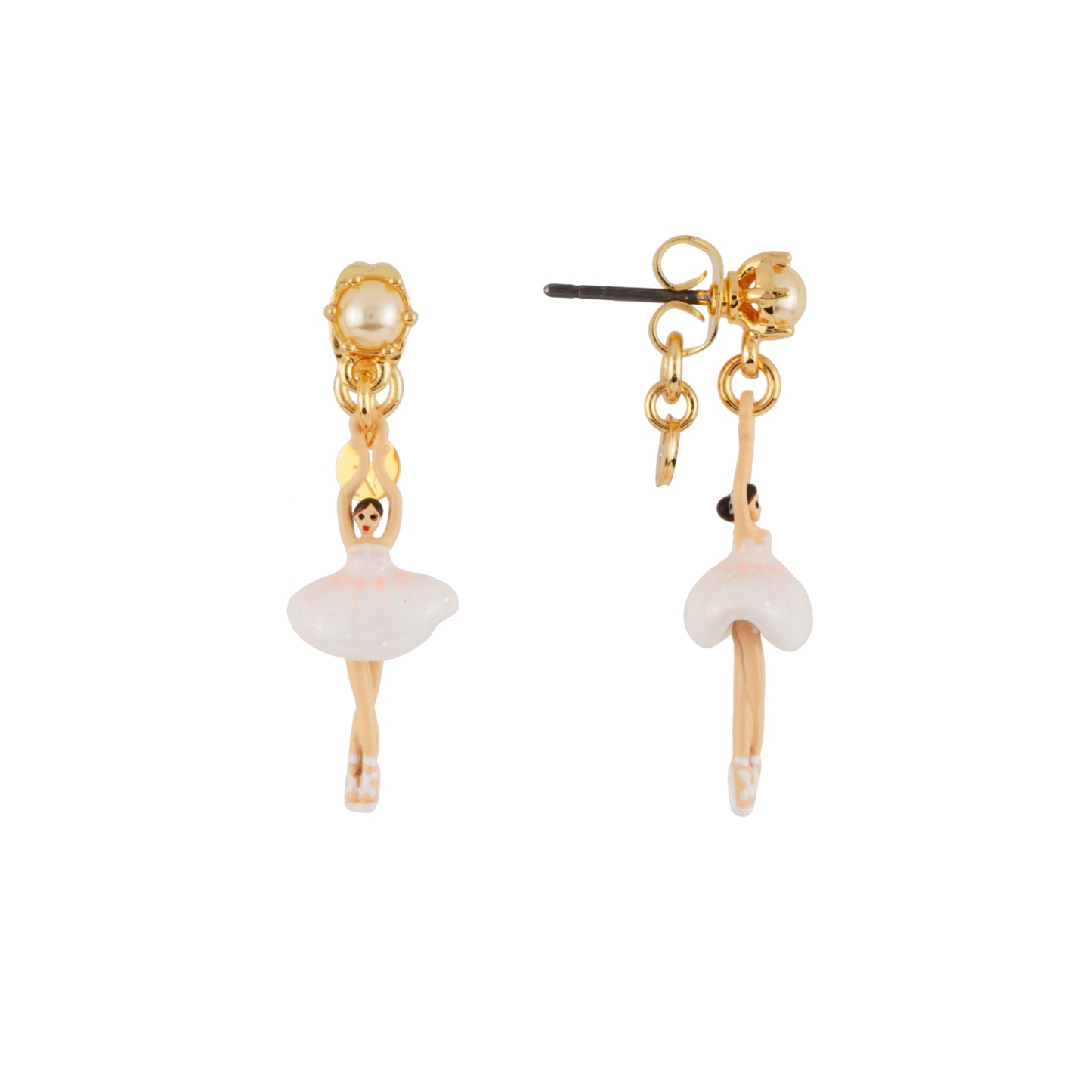 Mini Pas de Deux Mini Ballerina White Earrings | AEMDD1011